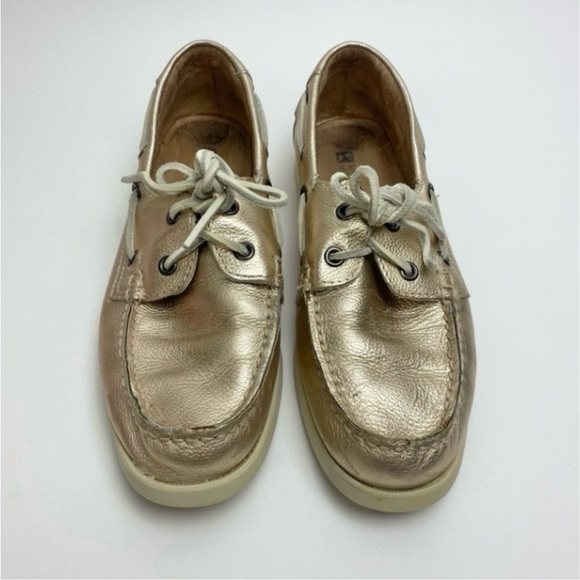 ❤️ WHITE MOUNTAIN Headsail Metallic Leather Boat Shoes Rose Gold Preppy Coastal - Picture 4 of 12